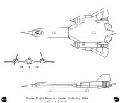 YF-12A 3-view Line Art (NASA Diagram)