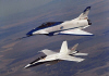 F-18 in Flight with X-31 (NASA Photo)