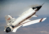 X-29 in Flight During Smoke Test (NASA Photo)